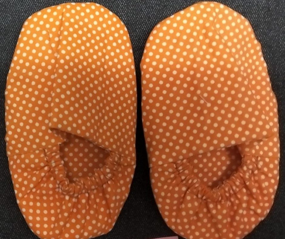 Baby Shoes Non-Slip (Orange Polka Dot) 9-12 mo