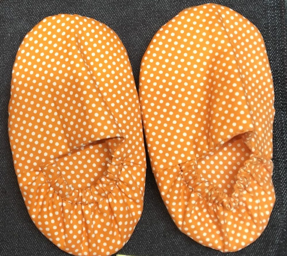 Baby Shoes Non-Slip (Orange Polka Dot) 12-15 mo