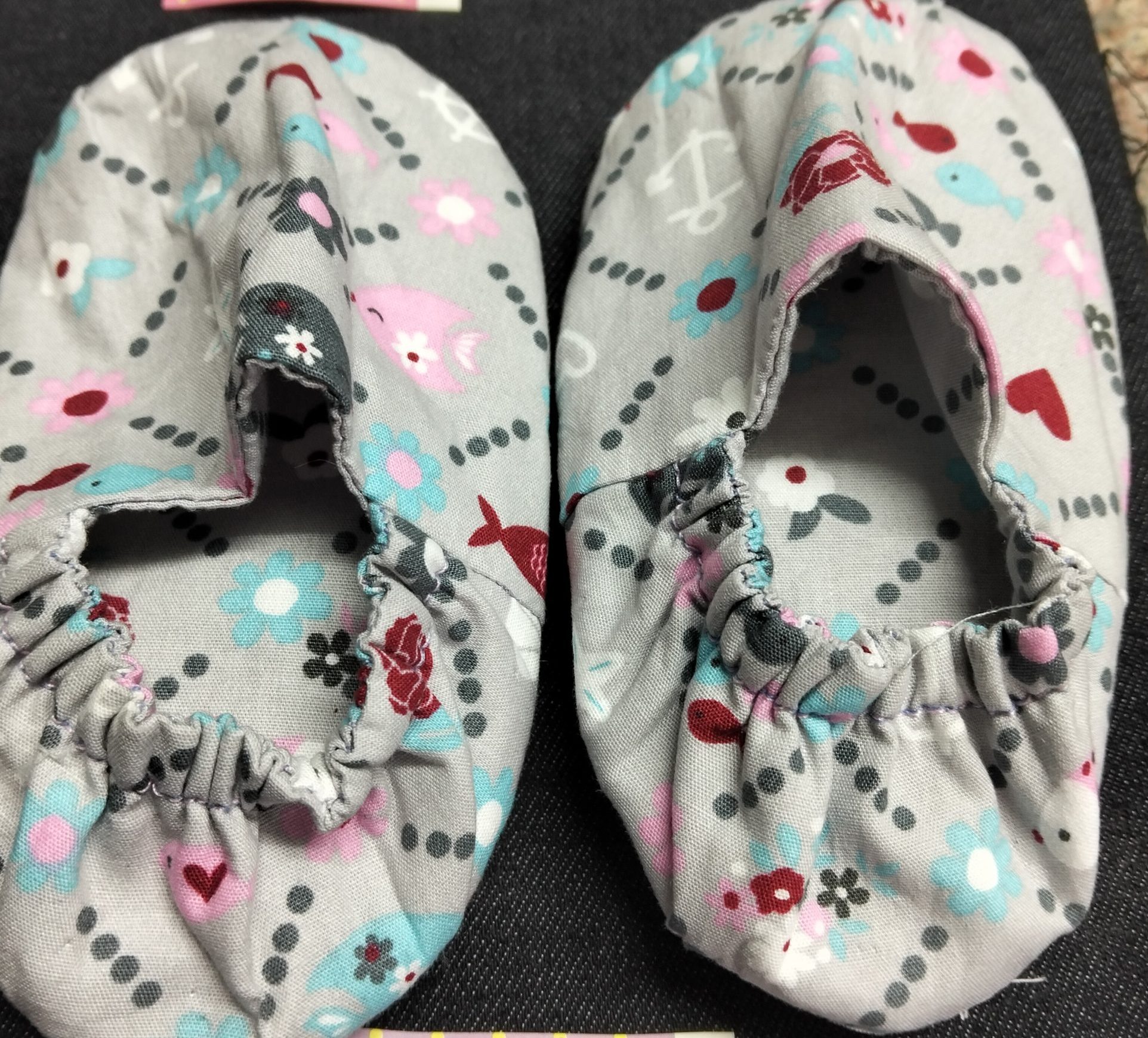 Baby Shoes Non-Slip (Grey and Fishy) 12-15 mo
