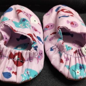 Baby Shoes Non-Slip (Pink and Fishy) 3-6 mo
